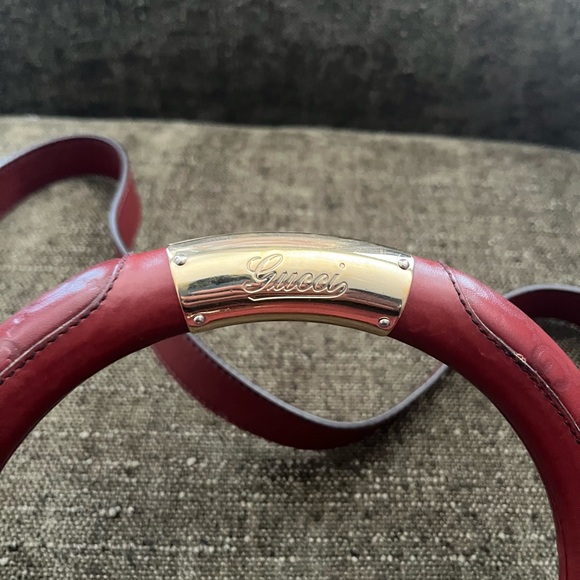 Gucci Deep Red Indy Leather Shoulder Bag with Tassels - Picture 2 of 9